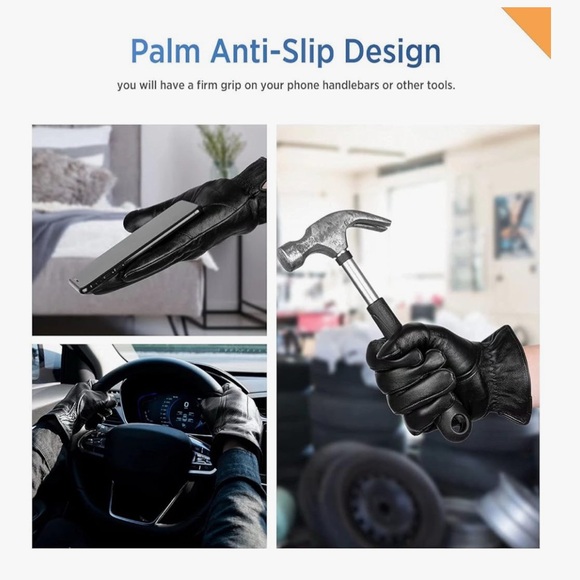 Sheep skin Black Gloves for Men - Picture 5 of 5